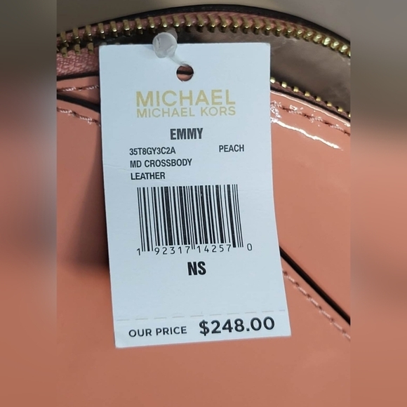 Michael Kors Emmy Peach Patent Leather Crossbody Bag NWT - Picture 11 of 16